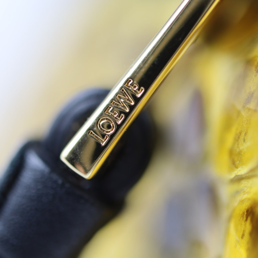 Loewe Yellow Bag Bag Python Leather Shoulder Smal… - image 8